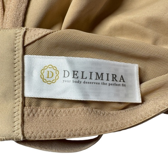 NWT Delimira Nude underwire bra taupe tan plus size women’s 40F - Picture 5 of 8